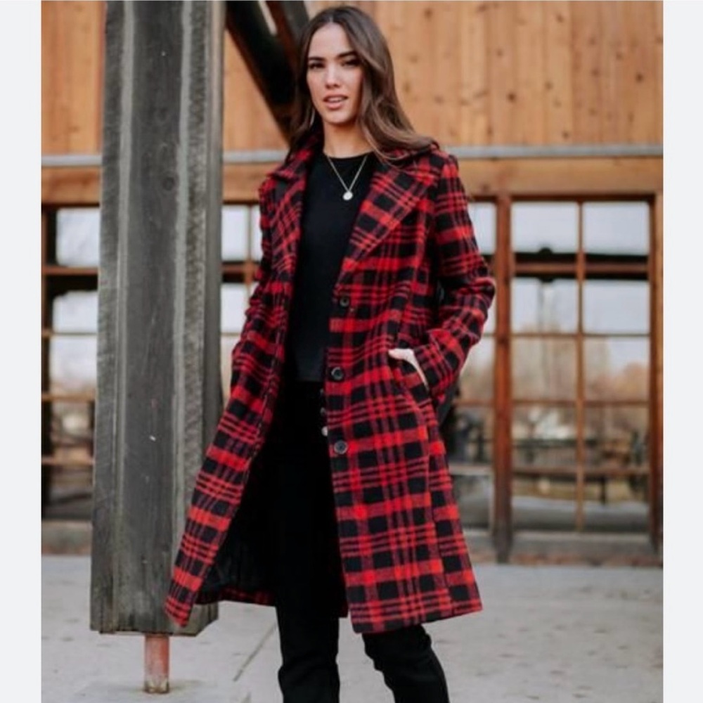 Bohme Plaid Red Women's Coat
